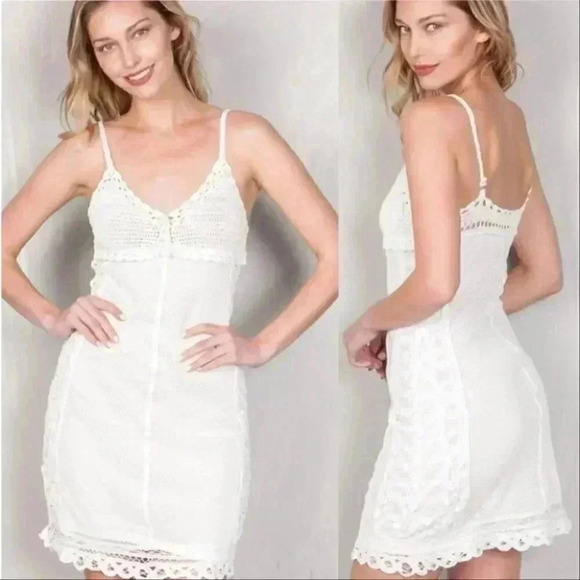 COACHELLA Festival Crochet Mini Dress - Picture 1 of 4